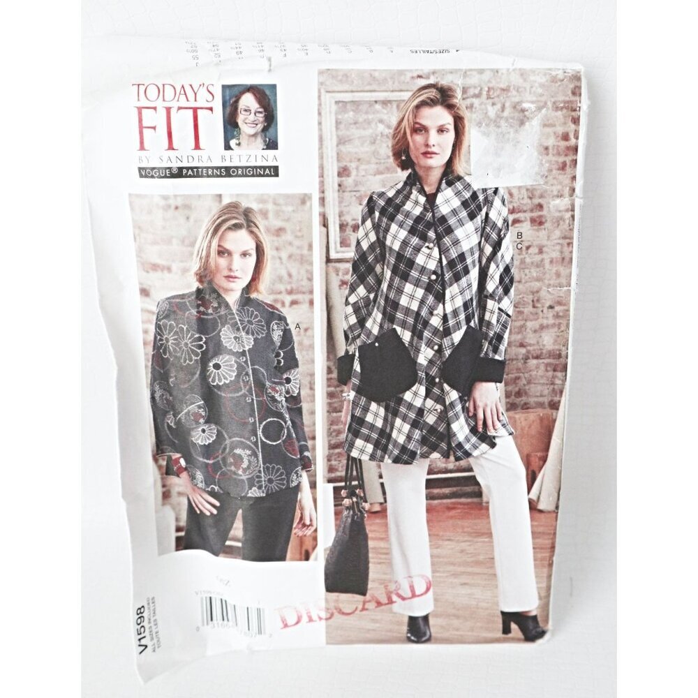 Vogue V1598 Sewing Pattern Sandra Betzina Jacket Pants Sewing Pattern UNCUT